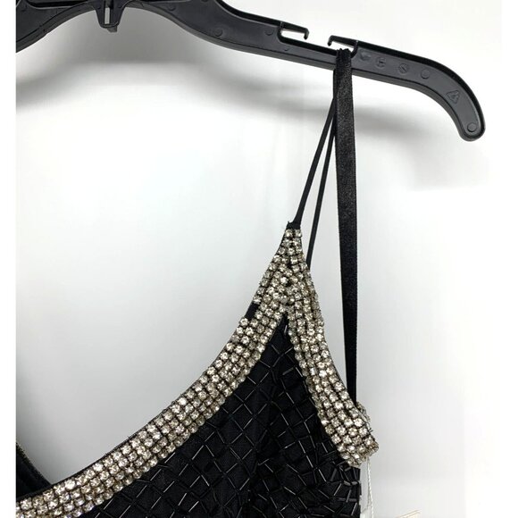 Mac Duggal Dress Black 93551 Beaded Spaghetti Strap Column Gown NWT - Picture 7 of 16